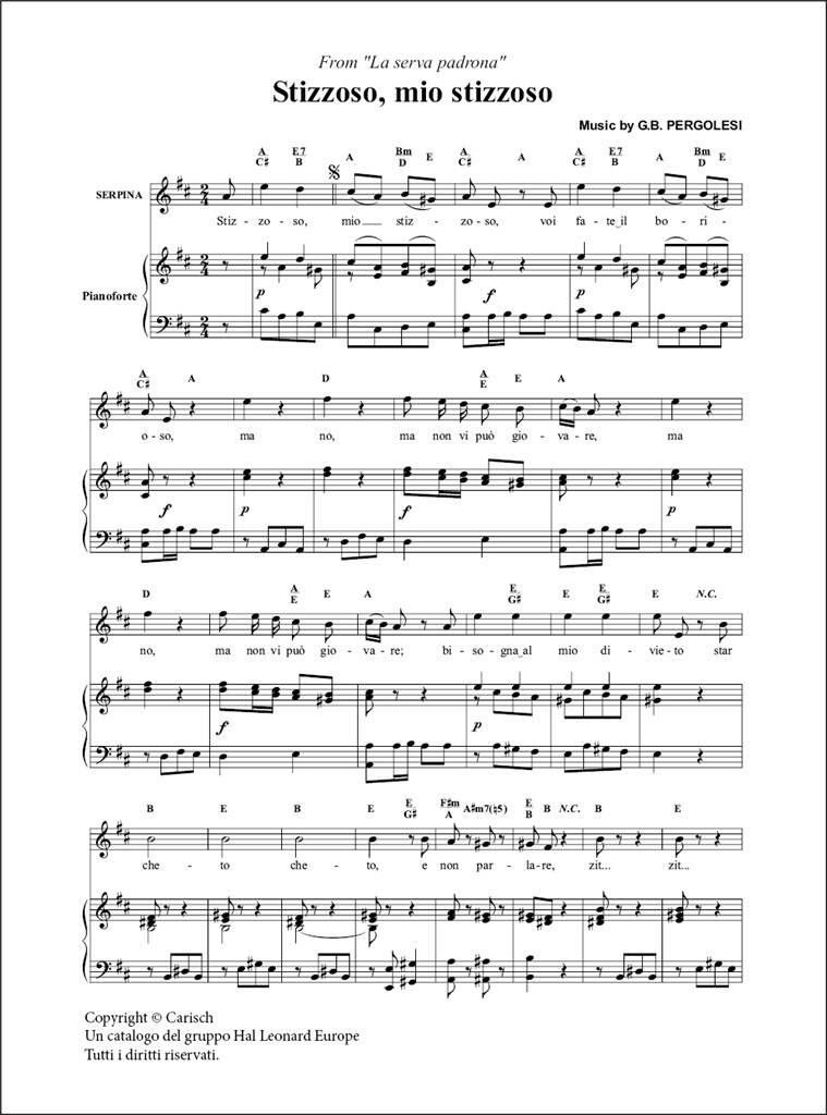 Giovanni Battista Pergolesi: Stizzozo, mio stizzoso, da La Serva Padrona: Chant et Piano