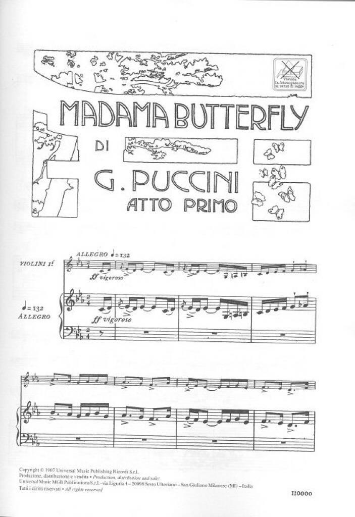 Giacomo Puccini: Madame Butterfly: Partitions Vocales d'Opéra