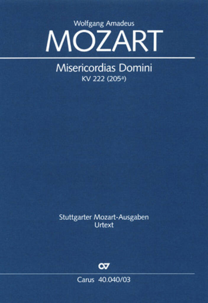 Wolfgang Amadeus Mozart: Misericordias Domini: (Arr. Eberhard Kraus): Chœur Mixte et Ensemble