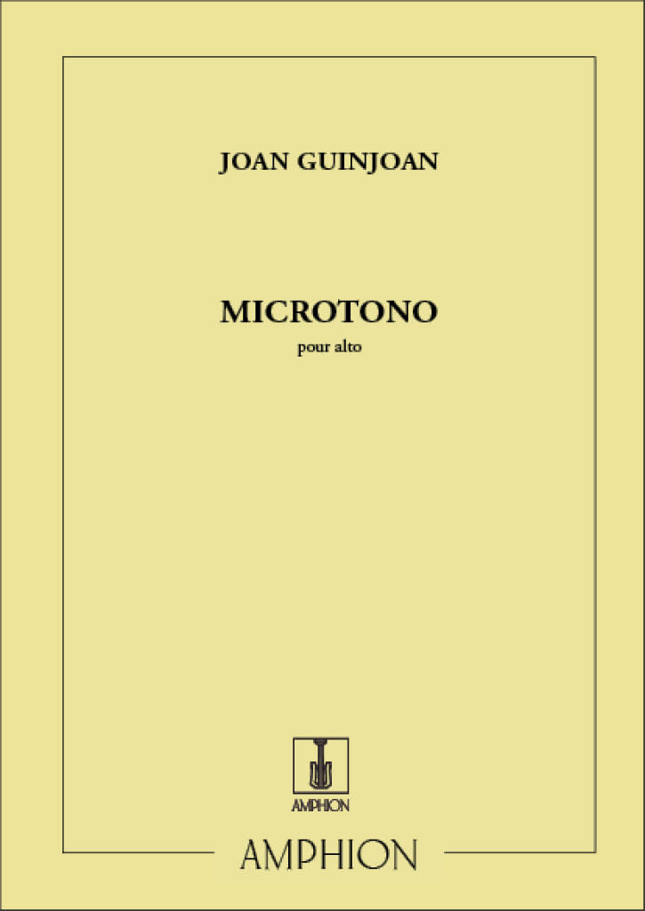 Joan Guinjoan: Microtono Alto Solo: Alto et Accomp.