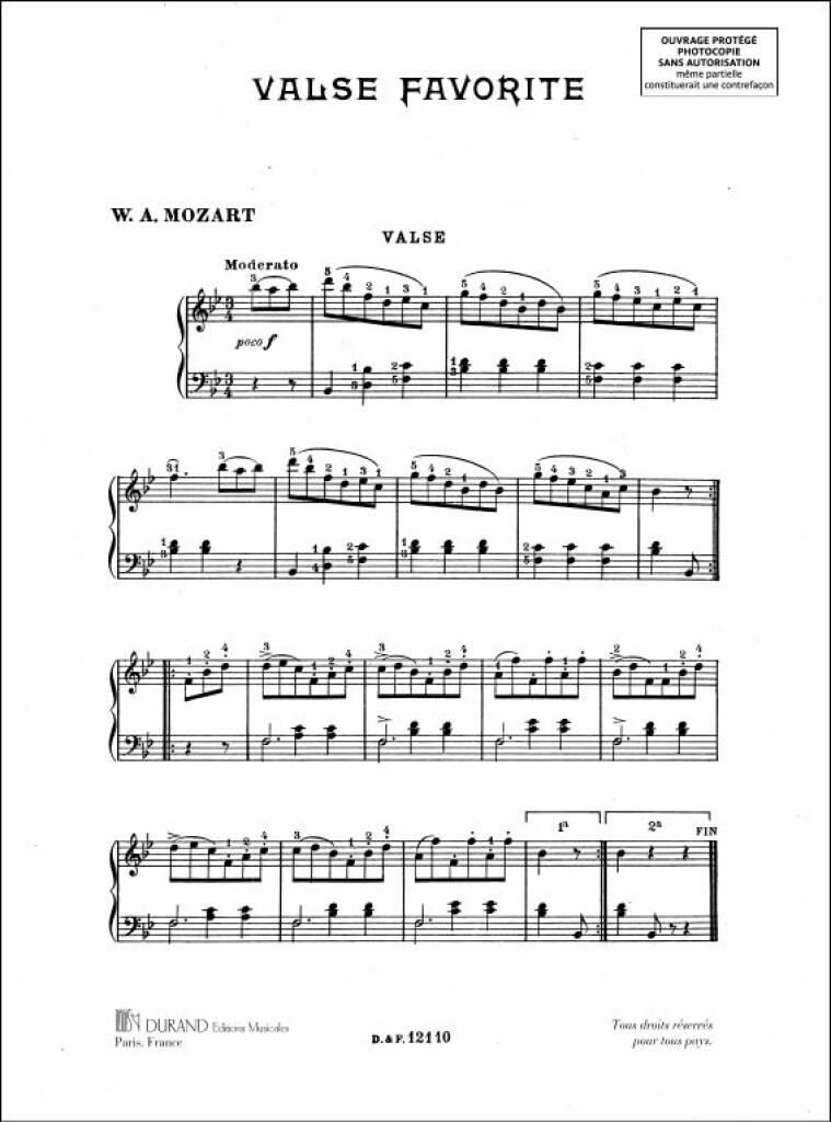 Wolfgang Amadeus Mozart: Valse Favorite: Solo de Piano