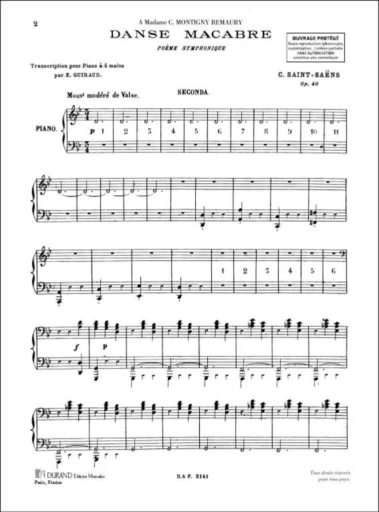 Camille Saint-Saëns: Danse Macabre Op. 40: Piano Quatre Mains