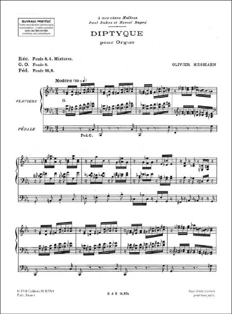Olivier Messiaen: Diptyque: Orgue