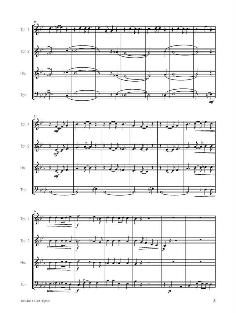 George Gershwin: I Got Rhythm: (Arr. Coen Wolfgram): Ensemble de Cuivres