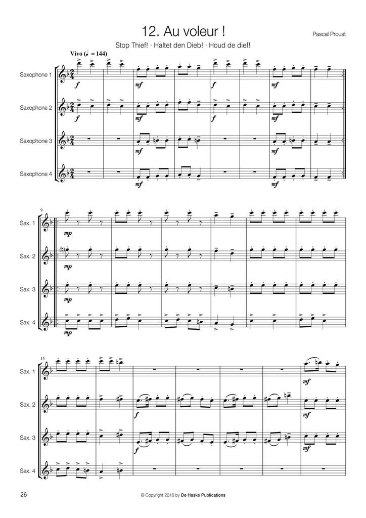 Pascal Proust: 14 Easy Saxophone Quartets: Saxophones (Ensemble)