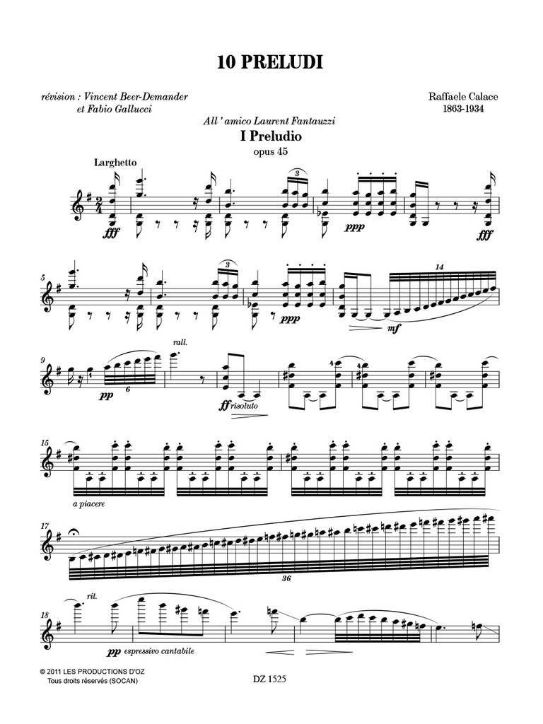 Raffaele Calace: 10 Preludi: Mandoline