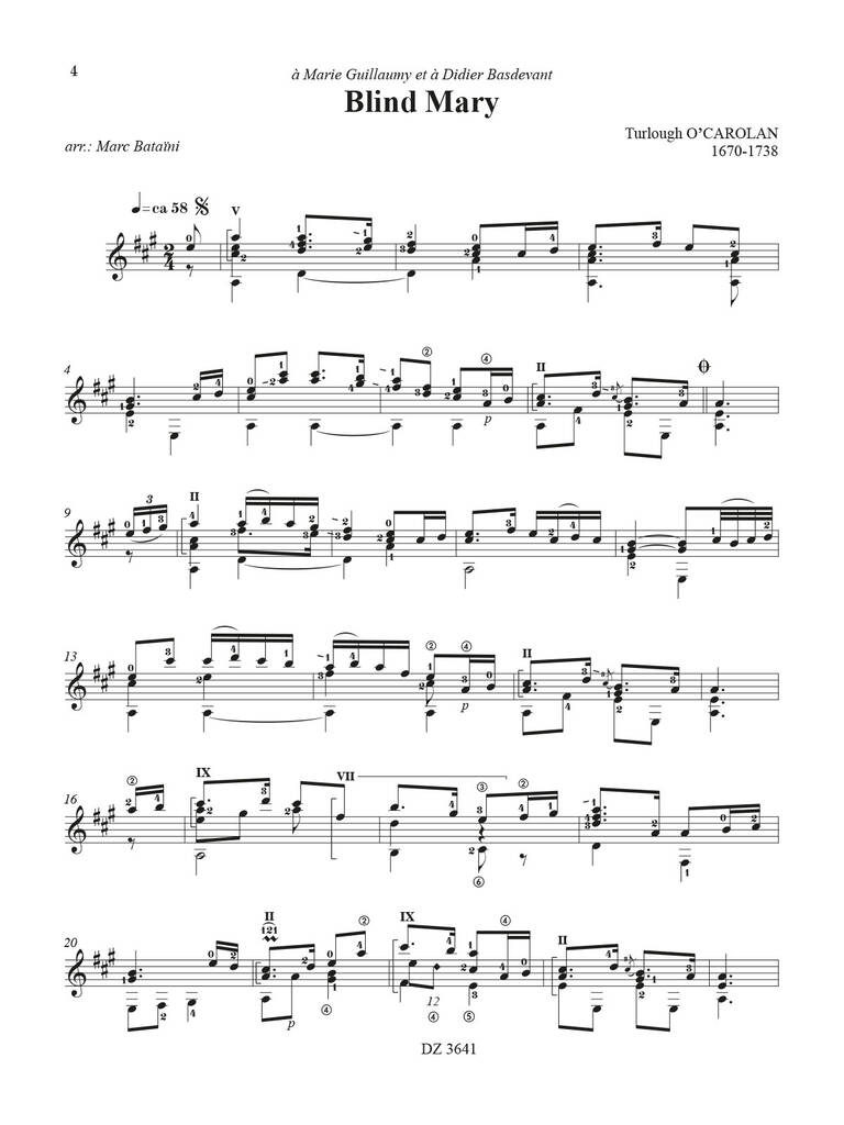 Music Celtique: (Arr. Marc Bataïni): Solo pour Guitare