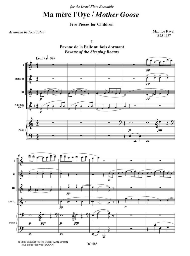 Maurice Ravel: Ma Mère L'Oye: Flûtes Traversières (Ensemble)