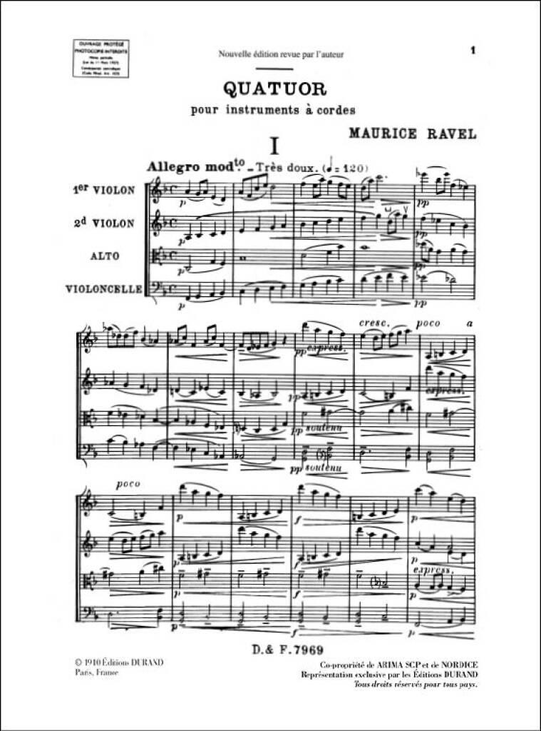 Maurice Ravel: Quatuor a cordes Fa-majeur: Quatuor à Cordes