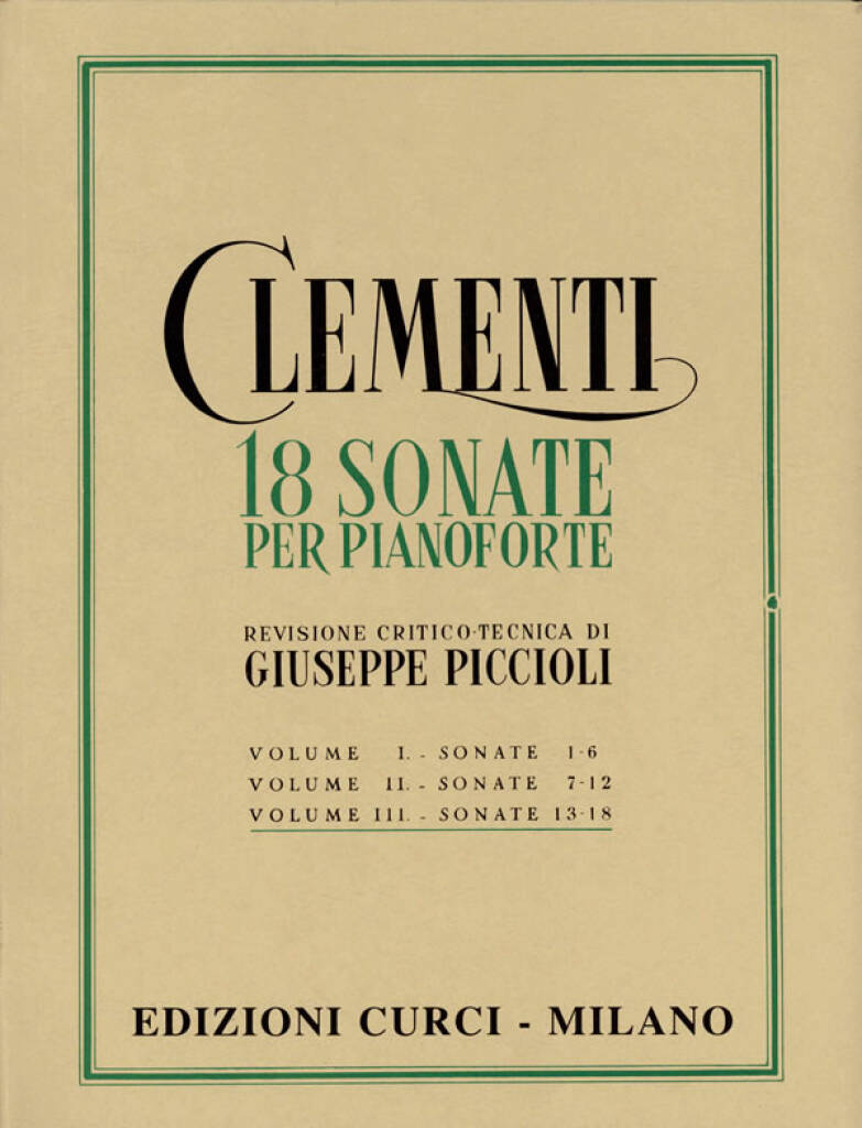 Muzio Clementi: Sonate (18) Vol. 3 (Piccioli): Solo de Piano