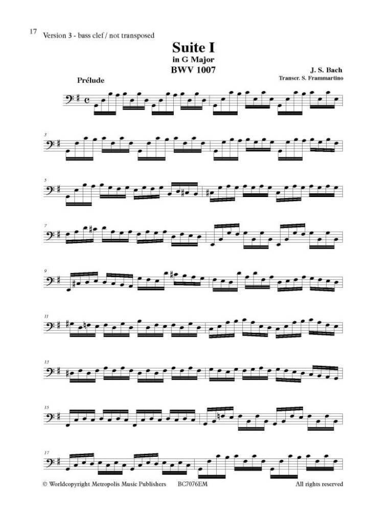 Johann Sebastian Bach: Suite Nr.1 in G Major, BWV 1007: Clarinette Basse