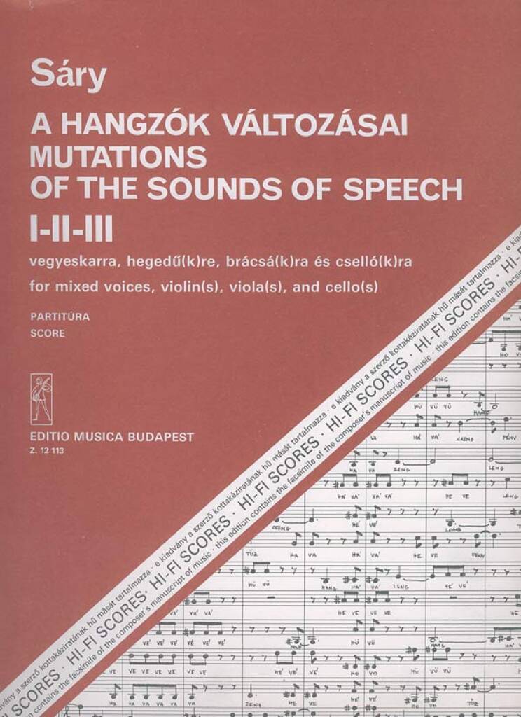 László Sáry: Mutations of the Sounds of Speech für gem. Chor,: Chœur Mixte et Accomp.