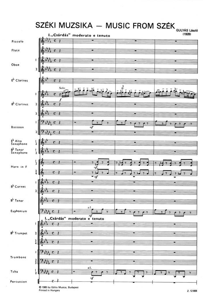 Gulyás László: Music from Szék: Orchestre d'Harmonie