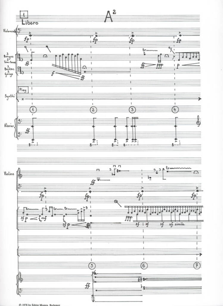 László Dubrovay: A2 für Violine, Violoncello, Schlagzeug, Klavier: Ensemble de Chambre
