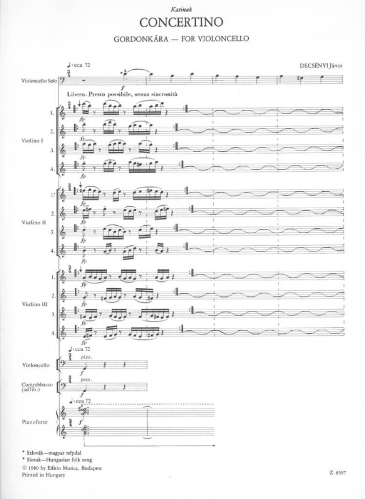 Concertino für Violoncello und Jugendorchester