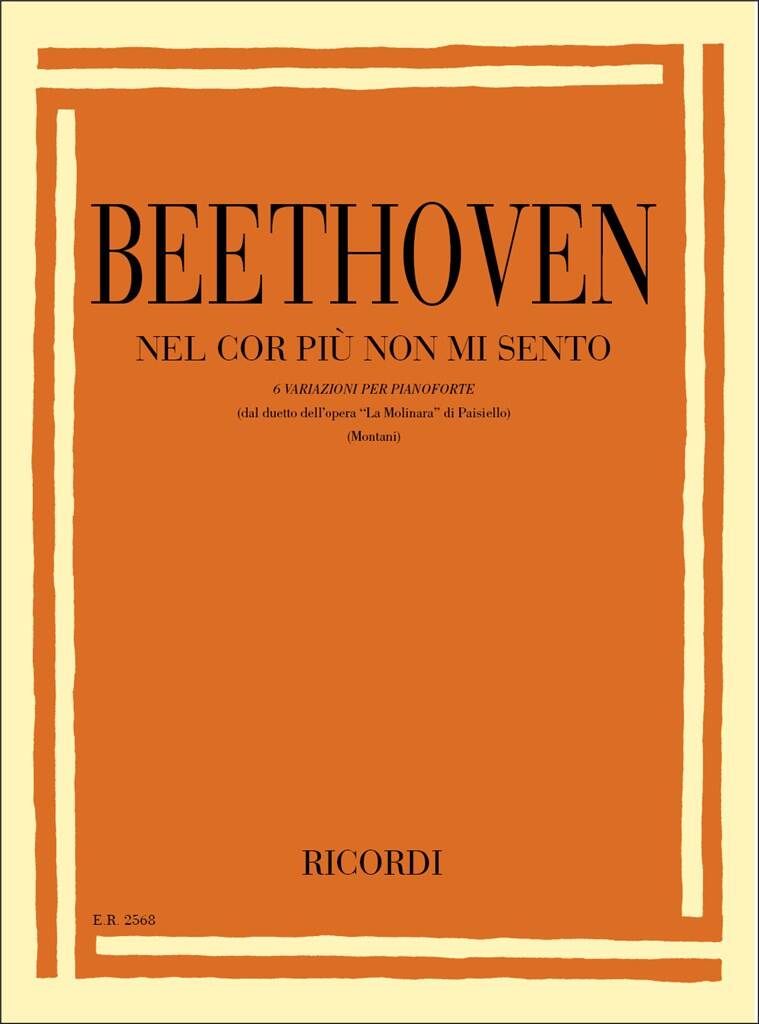 Ludwig van Beethoven: 6 Variazioni Su 'Nel Cor Piu Non Mi Sento' Woo 70: Solo de Piano