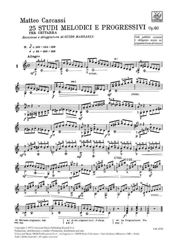 25 Studi Melodici E Progressivi Op. 60