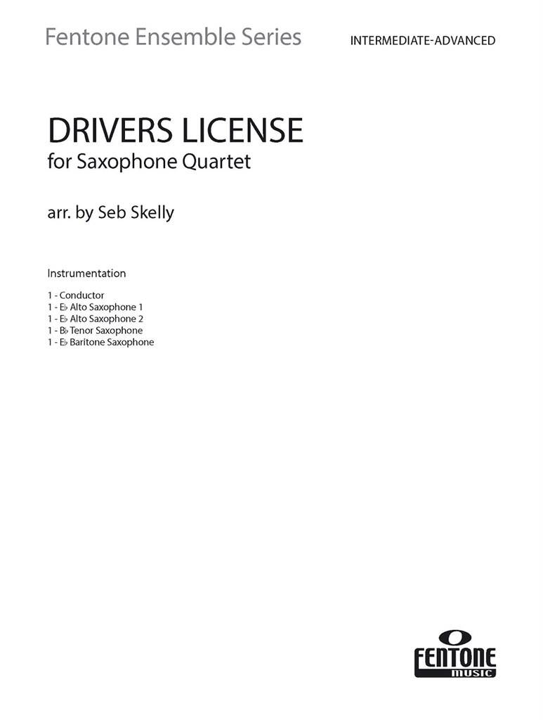 Drivers License: (Arr. Seb Skelly): Saxophones (Ensemble)