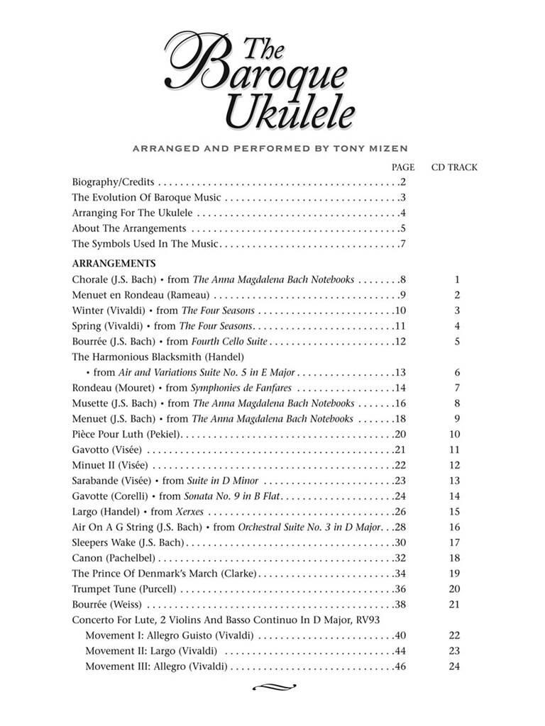 The Baroque Ukulele: (Arr. Tony Mizen): Solo pour Ukulélé
