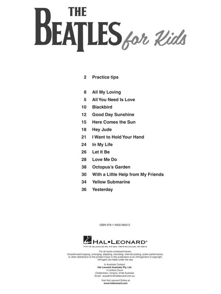 The Beatles: The Beatles for Kids: Piano Facile