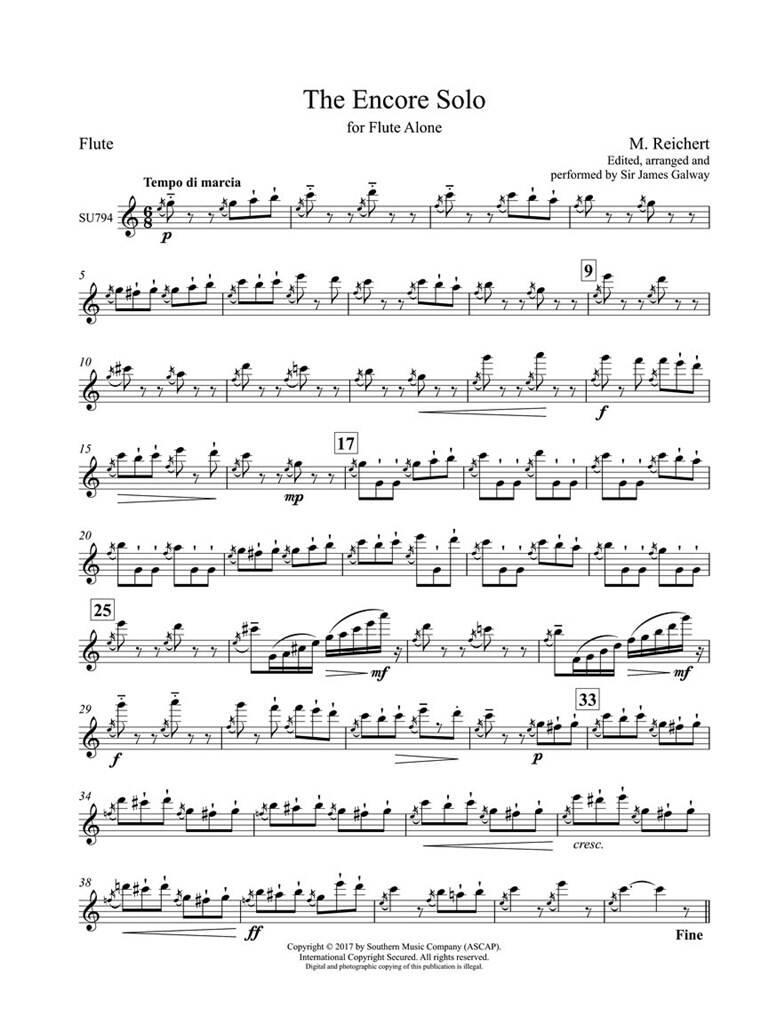 The Encore Solo: (Arr. James Galway): Solo pour Flûte Traversière