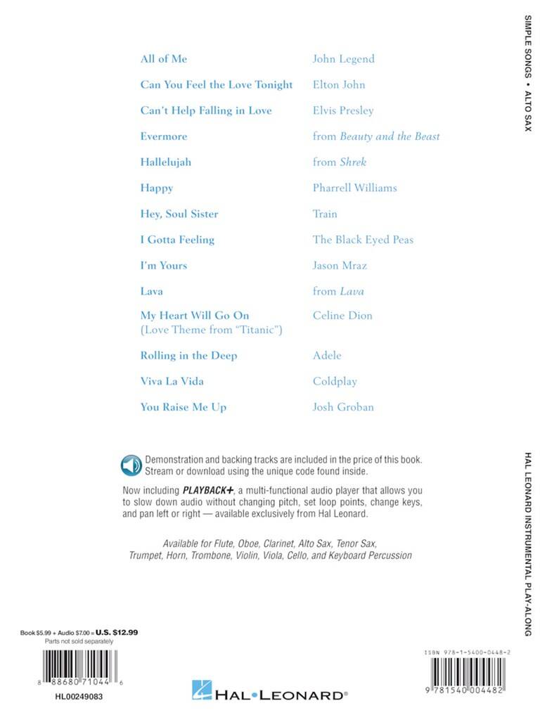 Simple Songs: Saxophone Alto