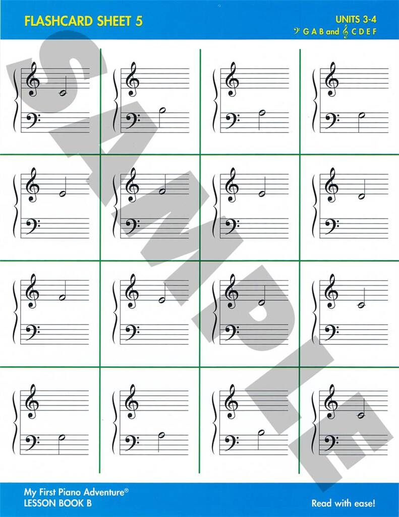 My First Piano Adventure¸ Flashcard Sheets