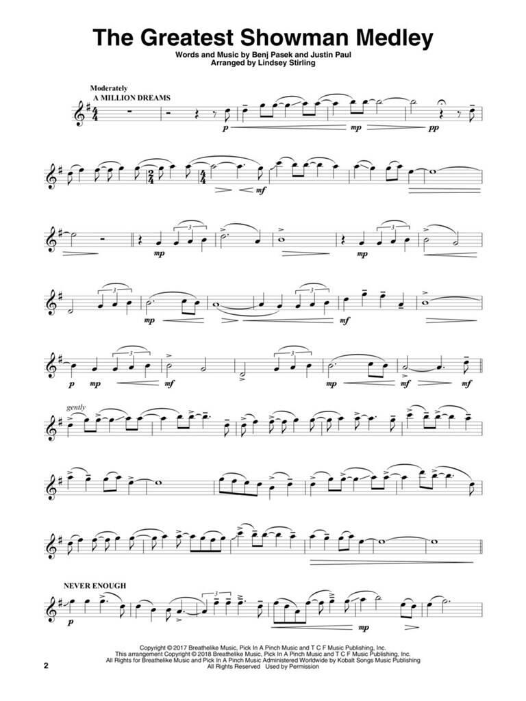 Benj Pasek: The Greatest Showman: Medley for Violin: (Arr. Lindsey Stirling): Solo pour Violons