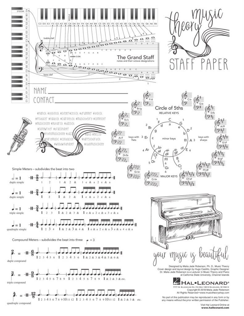 Music Theory Staff Paper: Papier à Musique