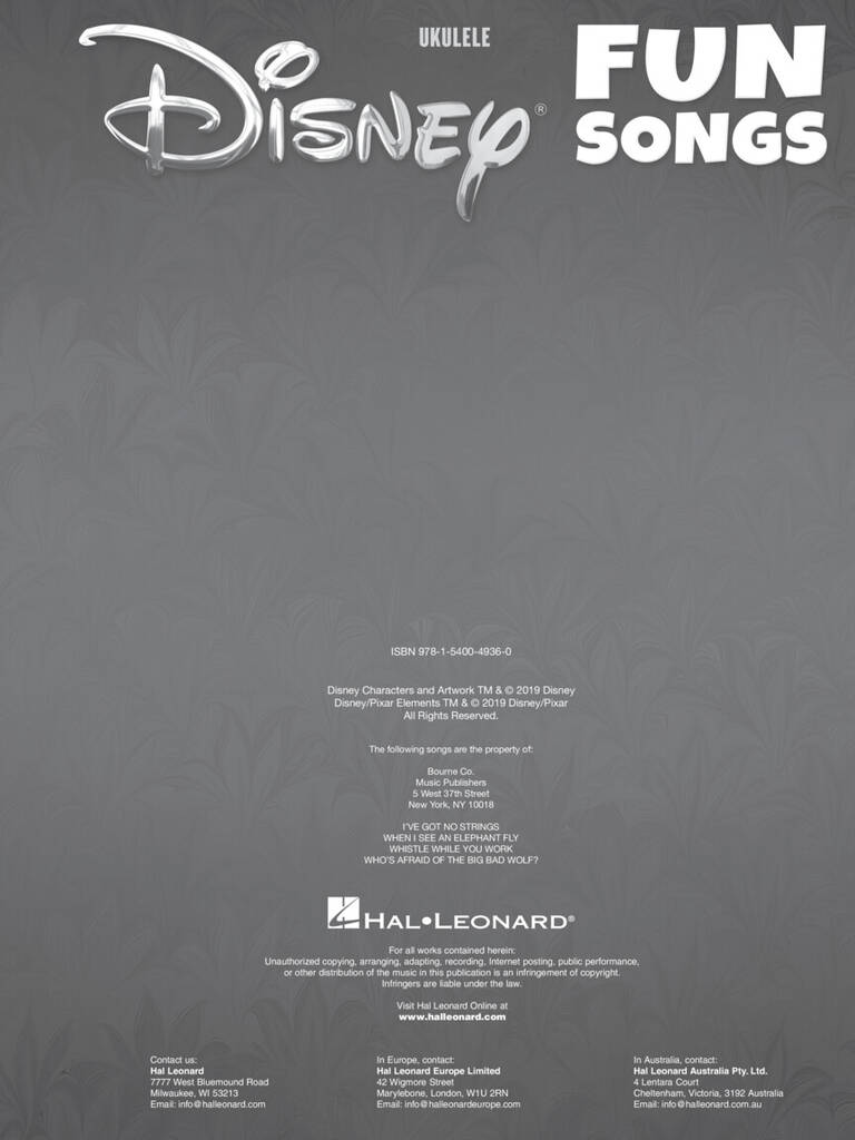 Disney Fun Songs: Solo pour Ukulélé