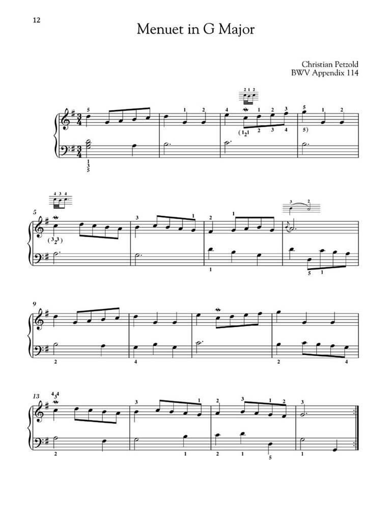 Johann Sebastian Bach: Selections From The Notebook Anna Magdalena Bach: Solo de Piano