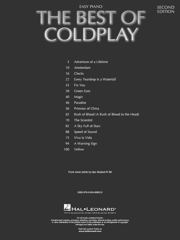 Coldplay: The Best of Coldplay for easy piano: Piano Facile