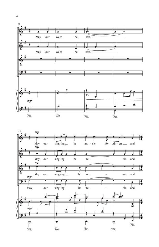 Eric Whitacre: Sing Gently: Chœur Mixte et Accomp.