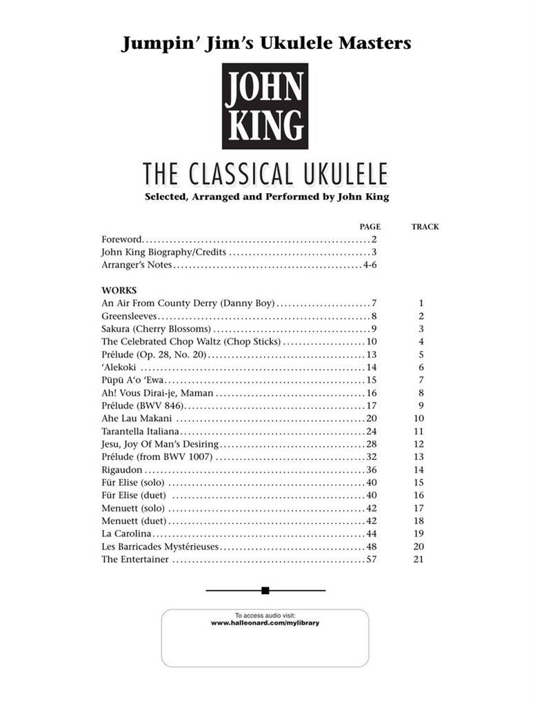 John King: John King - The Classical Ukulele: Solo pour Ukulélé