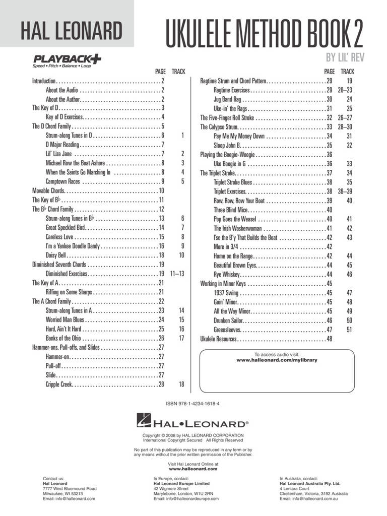 Hal Leonard Ukulele Method Book 2 & Audio