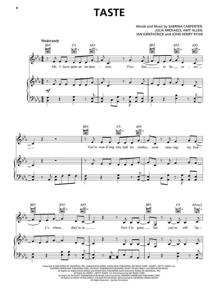 Sabrina Carpenter: Sabrina Carpenter - Short N' Sweet: Piano, Voix & Guitare
