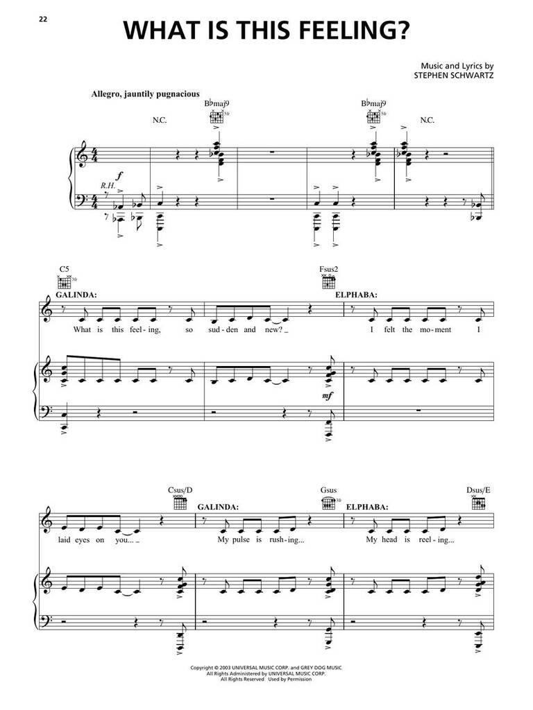 Stephen Schwartz: Wicked - Music from the Motion Picture: Chant et Piano