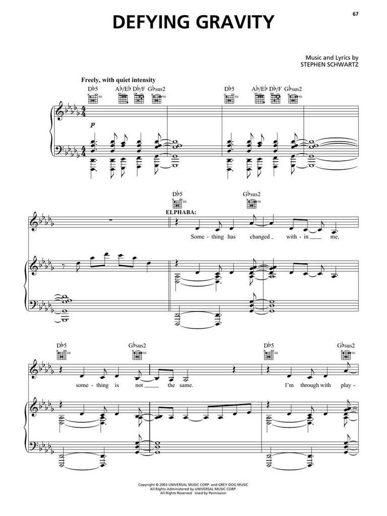 Stephen Schwartz: Wicked - Music from the Motion Picture: Chant et Piano