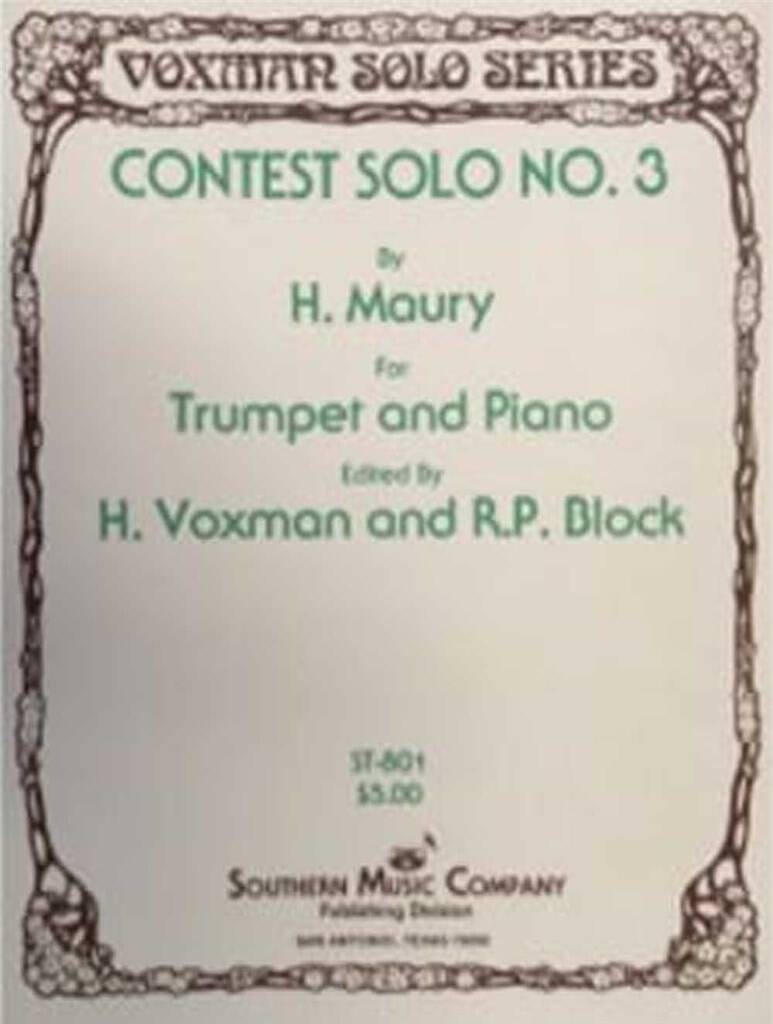 Lowndes H. Maury: Contest Solo No. 3: (Arr. Himie Voxman): Solo de Trompette