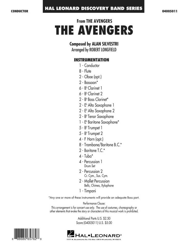 Alan Silvestri: The Avengers: (Arr. Robert Longfield): Orchestre d'Harmonie