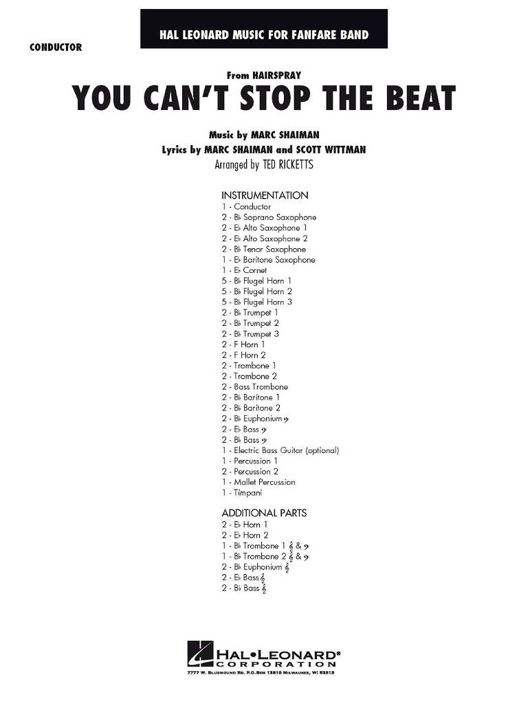 You Can't Stop The Beat (from HAIRSPRAY): (Arr. Ted Ricketts): Fanfare