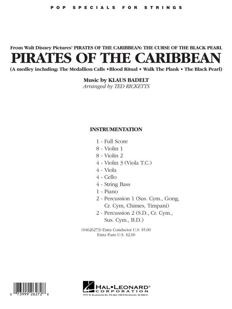 Klaus Badelt: Pirates of the Caribbean: (Arr. Ted Ricketts): Cordes (Ensemble)