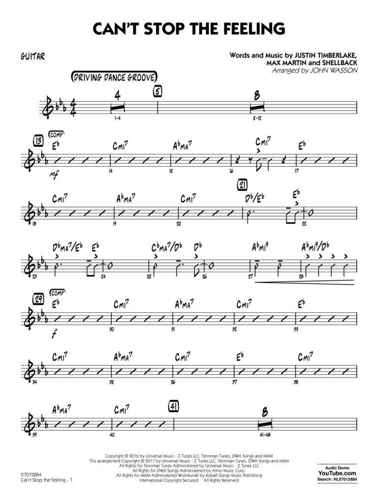 Can't Stop the Feeling: (Arr. John Wasson): Jazz Band