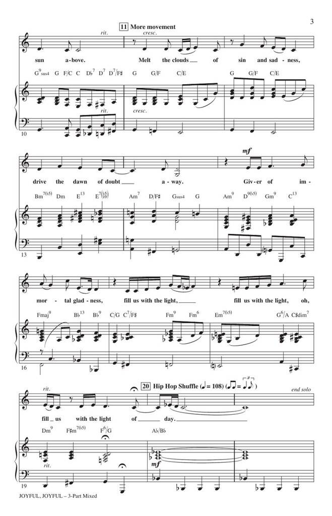 Ludwig van Beethoven: Joyful, joyful: (Arr. Mervyn Warren): Chœur Mixte et Piano/Orgue