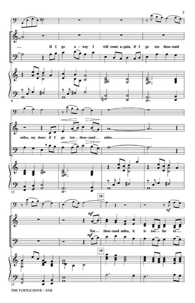 The Turtle Dove: (Arr. John Purifoy): Chœur Mixte et Piano/Orgue
