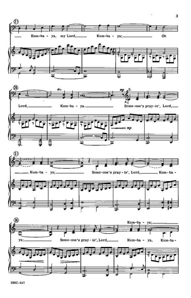 Kumbaya: (Arr. Paul Sjolund): Chœur Mixte et Piano/Orgue