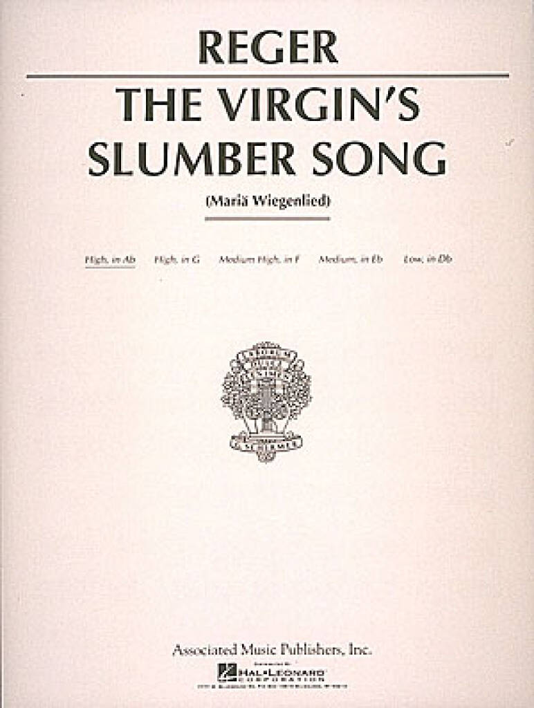 Max Reger: Virgin's Slumber Song: Chant et Piano