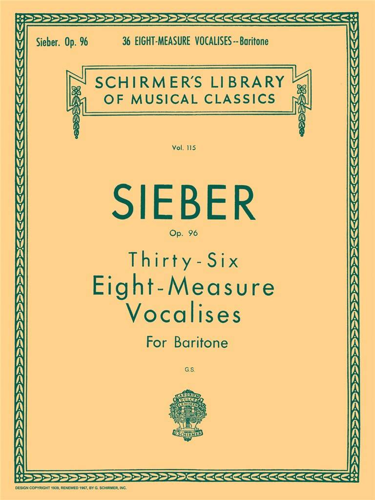 F. Sieber: 36 Eight-Measure Vocalises, Op. 96: Solo pour Chant