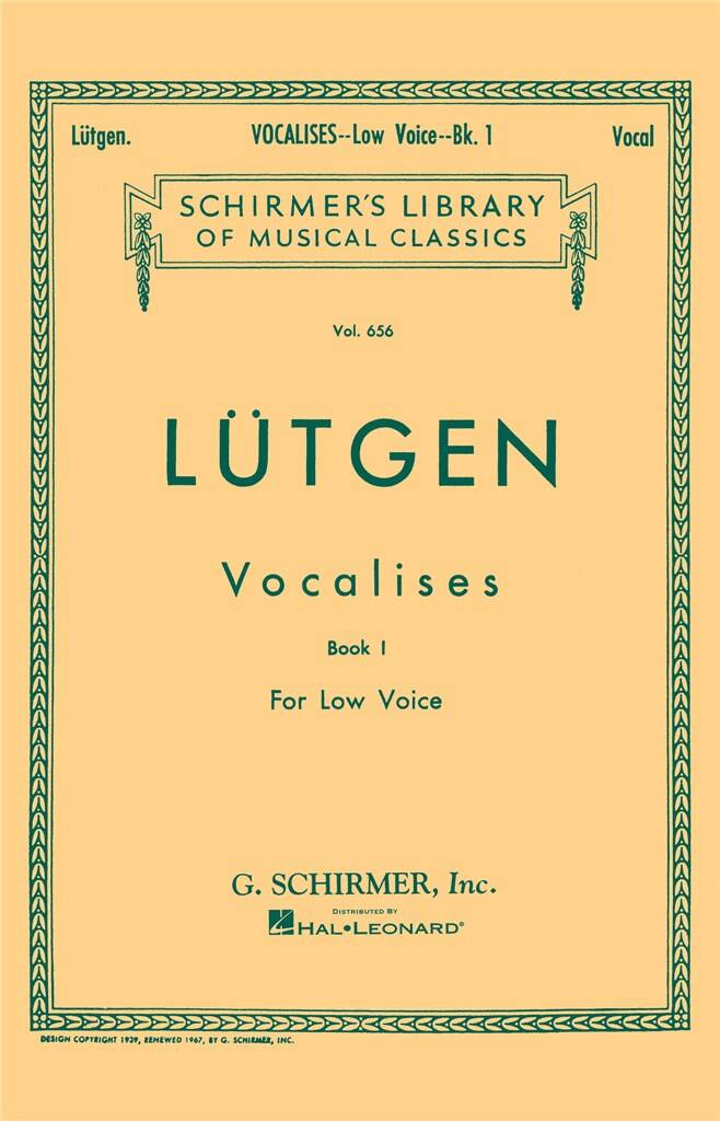B. Lütgen: Vocalises (20 Daily Exercises) - Book I: Chant et Piano