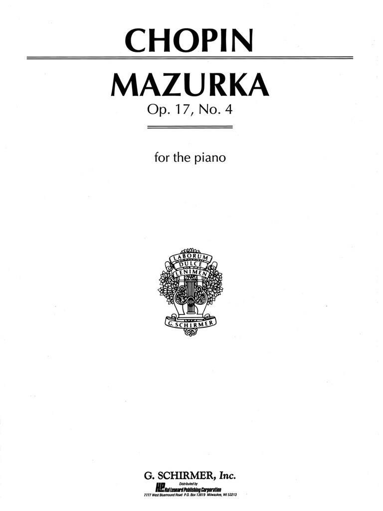 Frédéric Chopin: Mazurka, Op. 17, No. 4 in A Minor: Solo de Piano